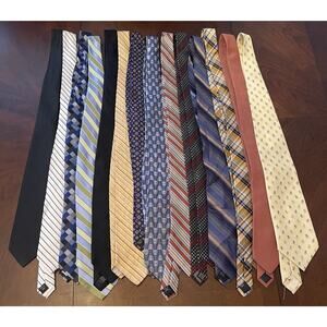 Lot 14 Neckties Mix Quilter Craft Multicolor Pattern Variety Tie Lots